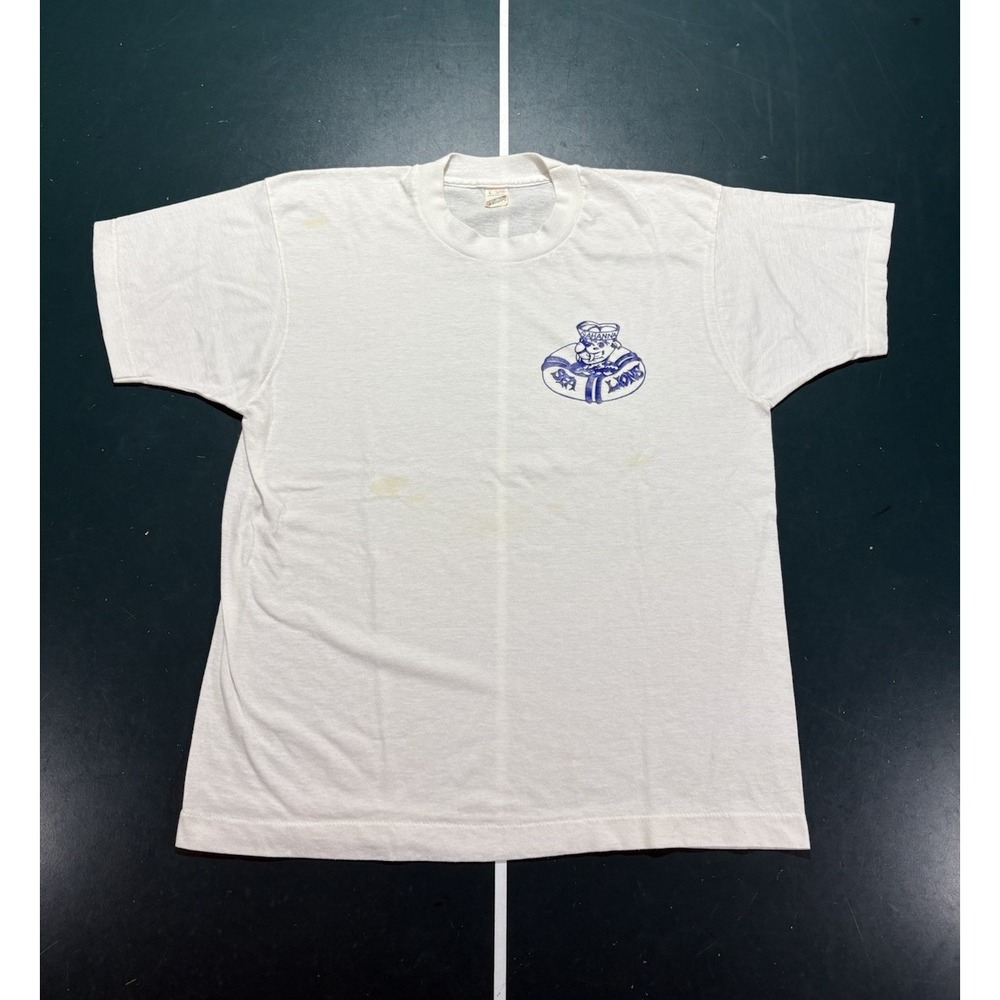 Vintage 80s Gahanna Sea Lions Swim & Dive Team T Shirt Medium White Ohio USA